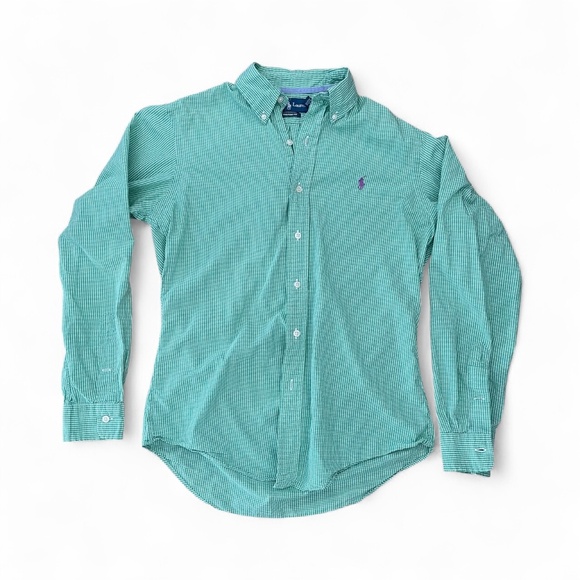 Polo Ralph Lauren Other - Ralph Lauren Button-Down Custom Fit Mens Small Green Squares Preppy